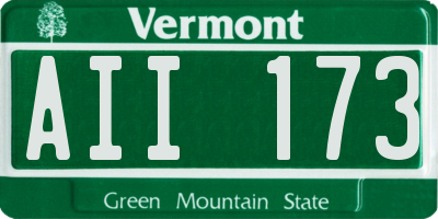VT license plate AII173