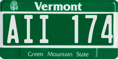 VT license plate AII174
