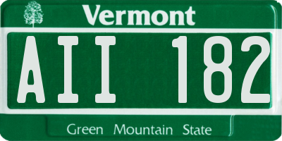 VT license plate AII182