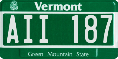 VT license plate AII187
