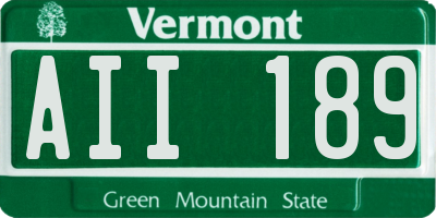 VT license plate AII189