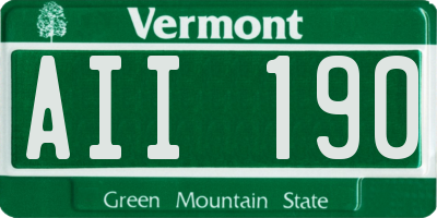 VT license plate AII190