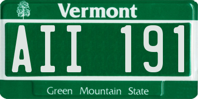 VT license plate AII191