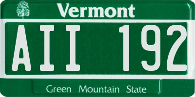 VT license plate AII192
