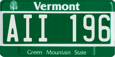 VT license plate AII196