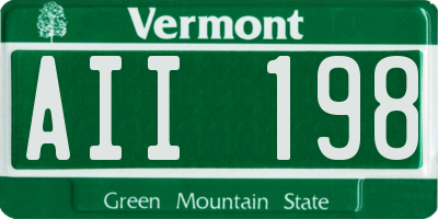 VT license plate AII198