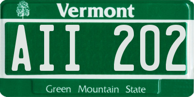 VT license plate AII202