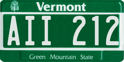 VT license plate AII212