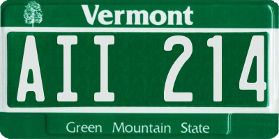 VT license plate AII214