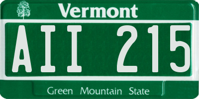 VT license plate AII215