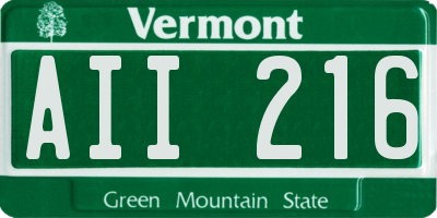 VT license plate AII216