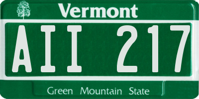VT license plate AII217