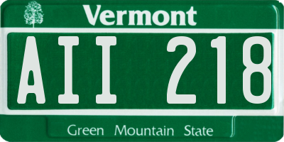 VT license plate AII218