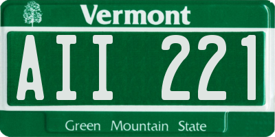 VT license plate AII221