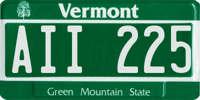VT license plate AII225