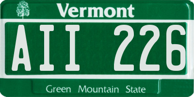 VT license plate AII226