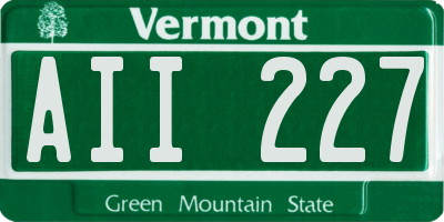 VT license plate AII227