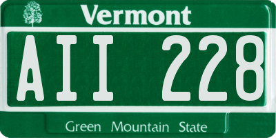 VT license plate AII228