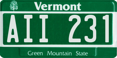 VT license plate AII231