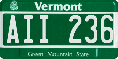 VT license plate AII236