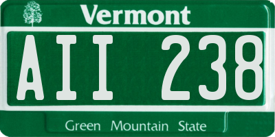 VT license plate AII238