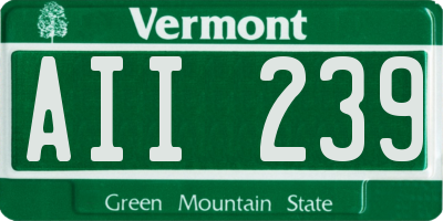 VT license plate AII239