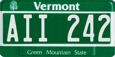VT license plate AII242