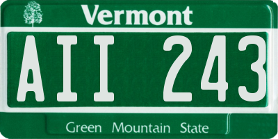 VT license plate AII243