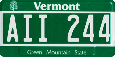 VT license plate AII244
