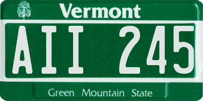 VT license plate AII245