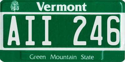 VT license plate AII246