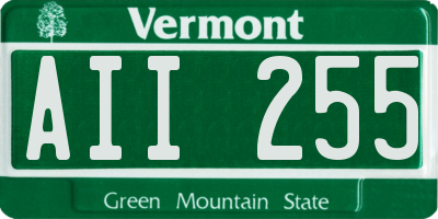 VT license plate AII255