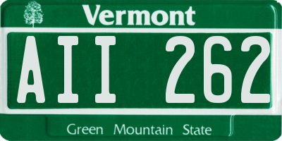 VT license plate AII262
