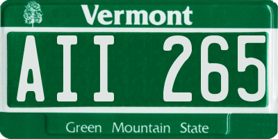 VT license plate AII265