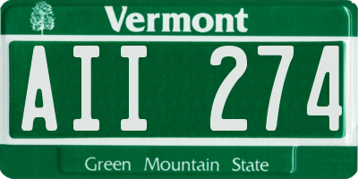 VT license plate AII274