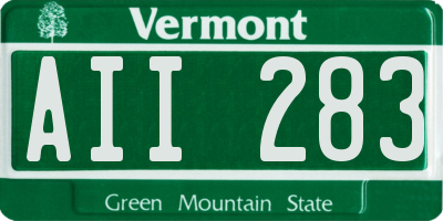 VT license plate AII283