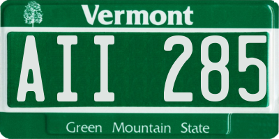 VT license plate AII285