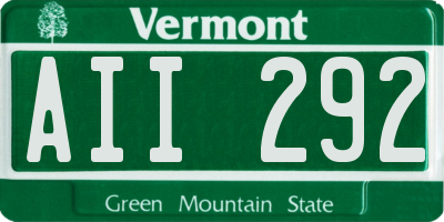 VT license plate AII292