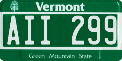 VT license plate AII299