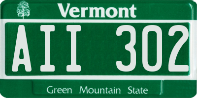 VT license plate AII302