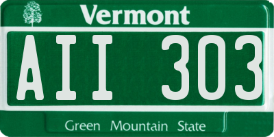 VT license plate AII303