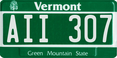 VT license plate AII307