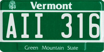 VT license plate AII316