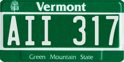 VT license plate AII317