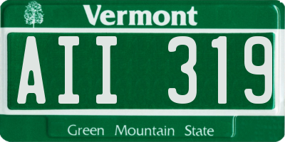 VT license plate AII319