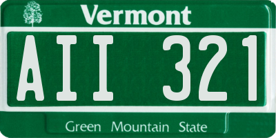 VT license plate AII321