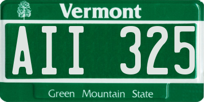 VT license plate AII325