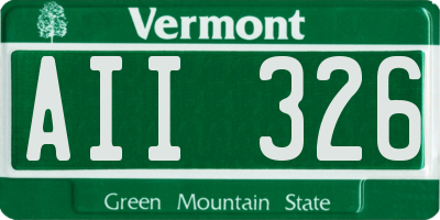 VT license plate AII326