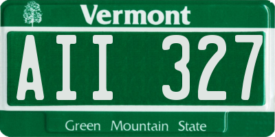 VT license plate AII327