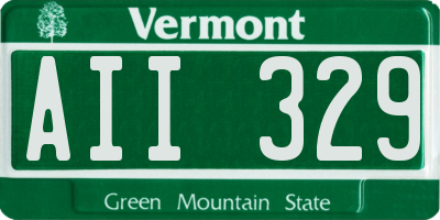 VT license plate AII329